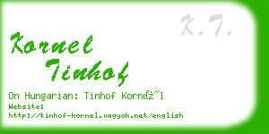 kornel tinhof business card